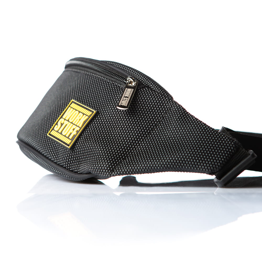Black waterproof Bum Bag with adjustable strap by WORK STUFF