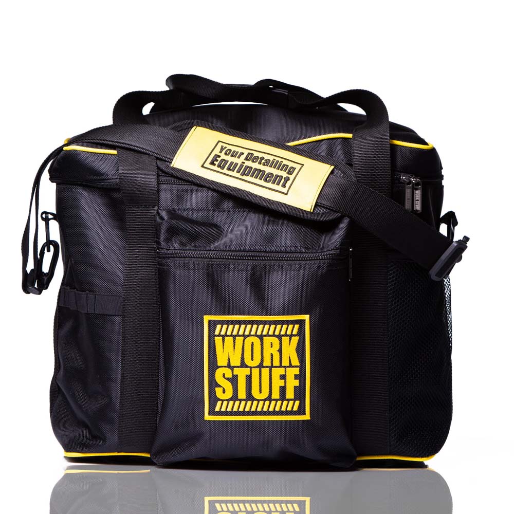 Easily store and transport your detailing tools and products with the Work Stuff Work Bag. With unique features such as bag feet and folding walls, it is one of the most spacious and convenient detailing bags available on the market.