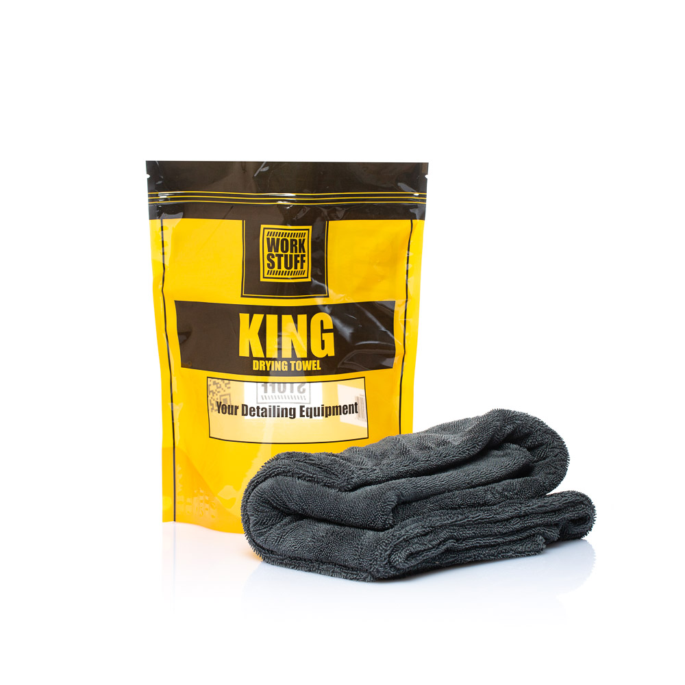 Efficiently dry your car with the Work Stuff KING Drying Towel. With size of 90/73cm, it's made with unique Korean "Twisted Pile" fiber and features high absorbency and quick-drying properties for a fast and effective drying process.