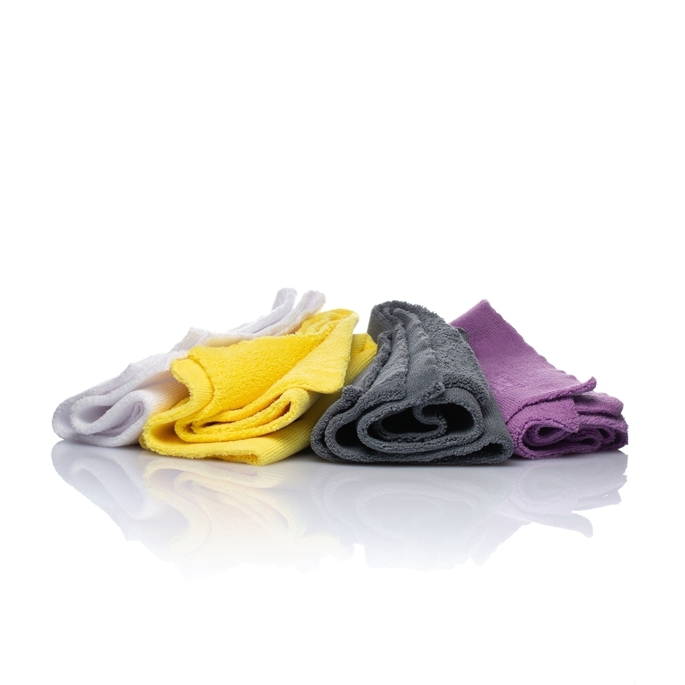 GENTLEMAN Basic 5-Pack Microfiber Cloths in Yellow, White, Purple, and Gray