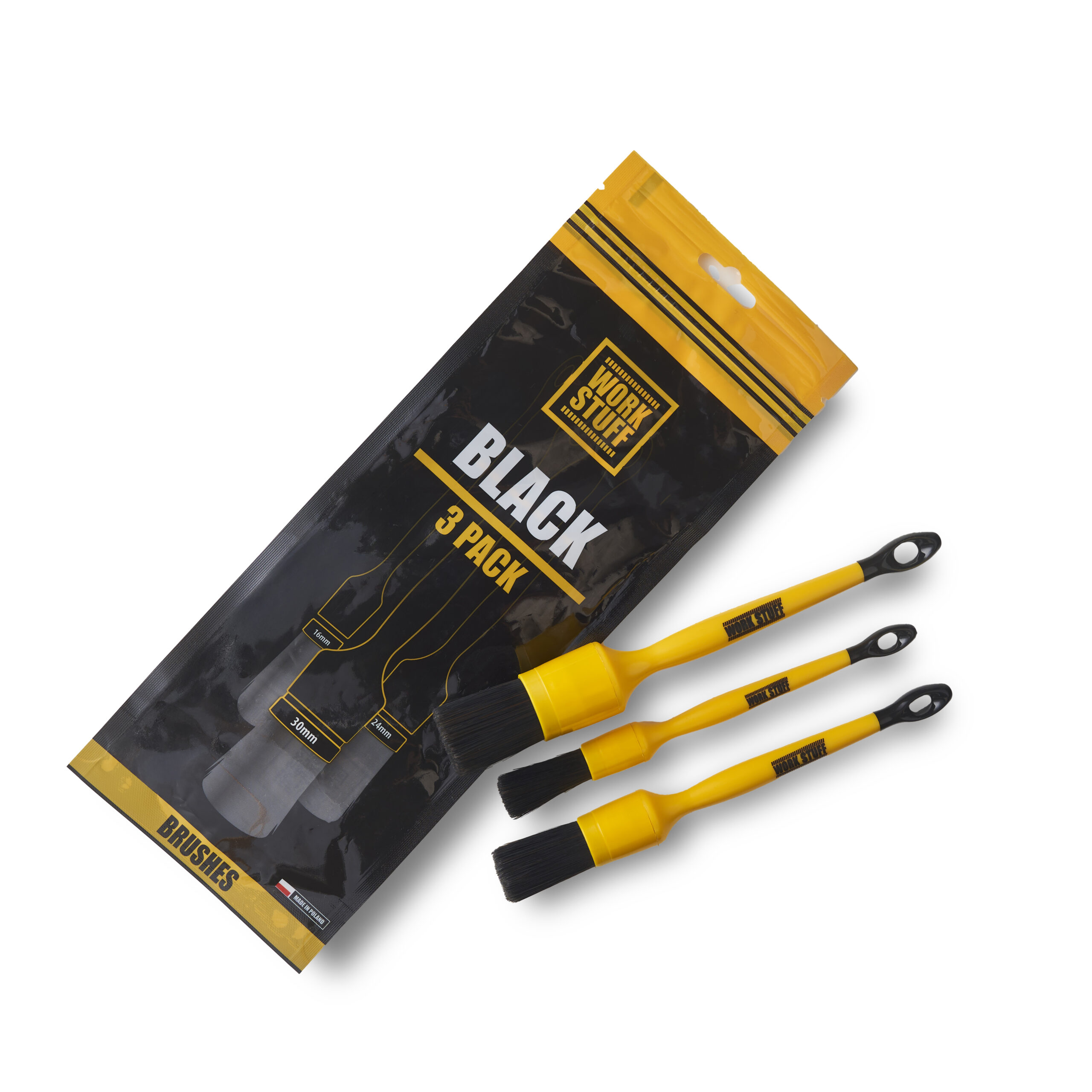 Work Stuff Black Detailing Brush 3 pack